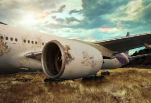 a rusting plane totalling awesome looking, with cool background, this is an example of image manipulation.