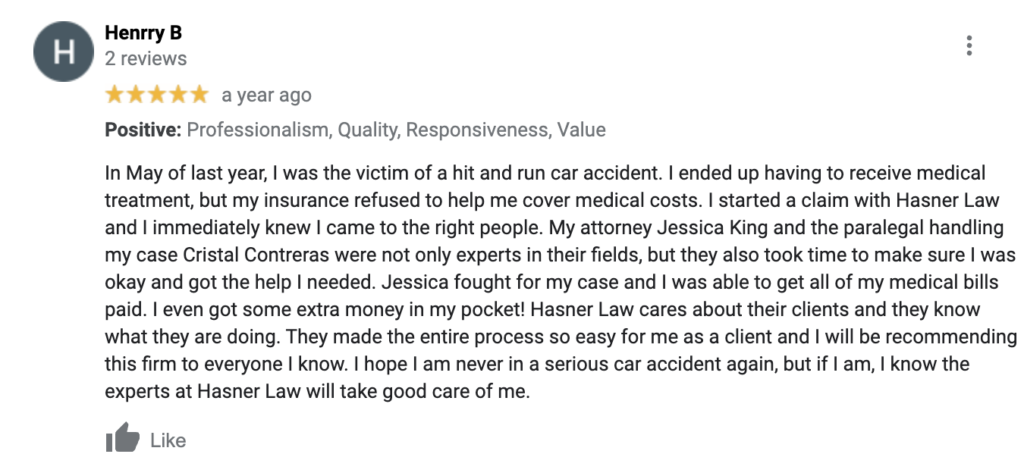 Car Accident Testimonial