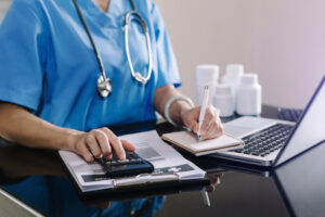 Healthcare costs and fees concept.