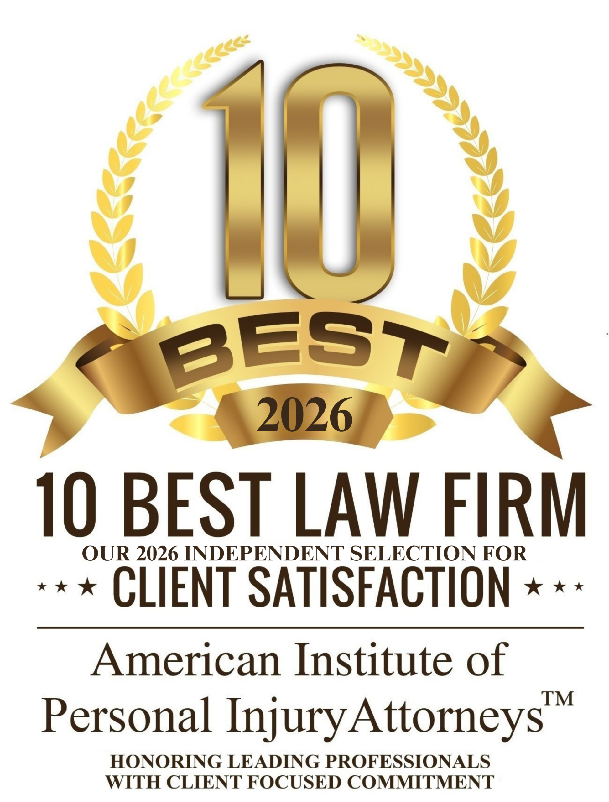 American Institute of Personal Injury Attorneys 10 Best Law Firm 2026 Client Satisfaction