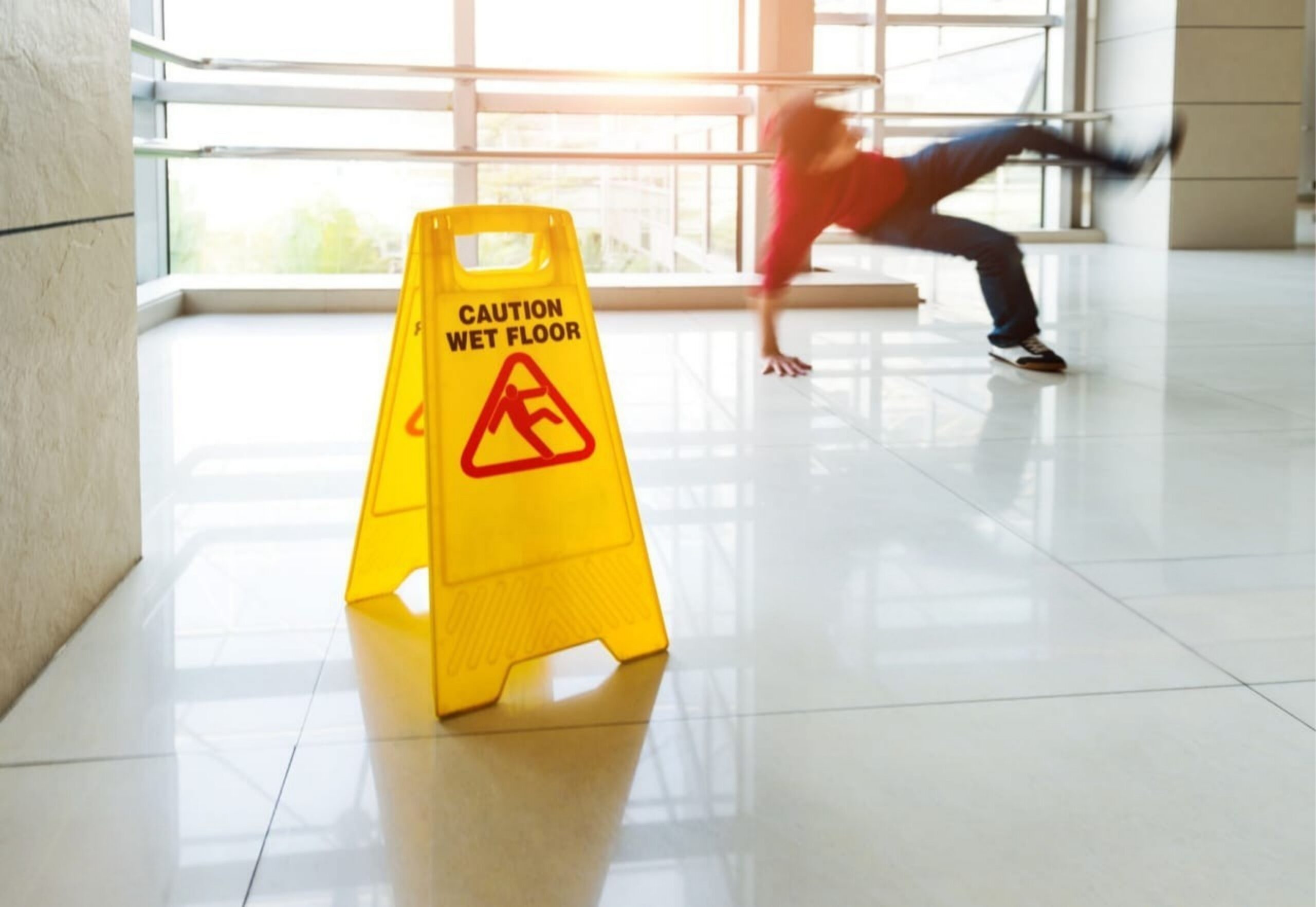 wet floor sign slip and fall